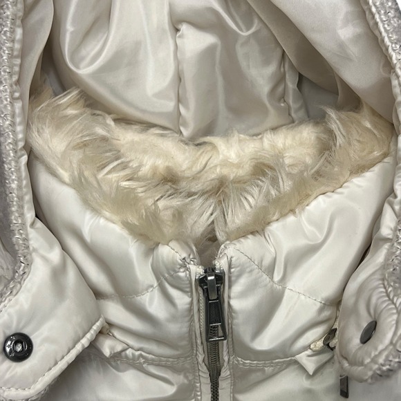 Zara Trafaluc Small Puffer Vest Beige Quilted Gilet Hooded Tweed Winter Layering - Picture 12 of 16